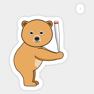 Bear and Baseball Sticker